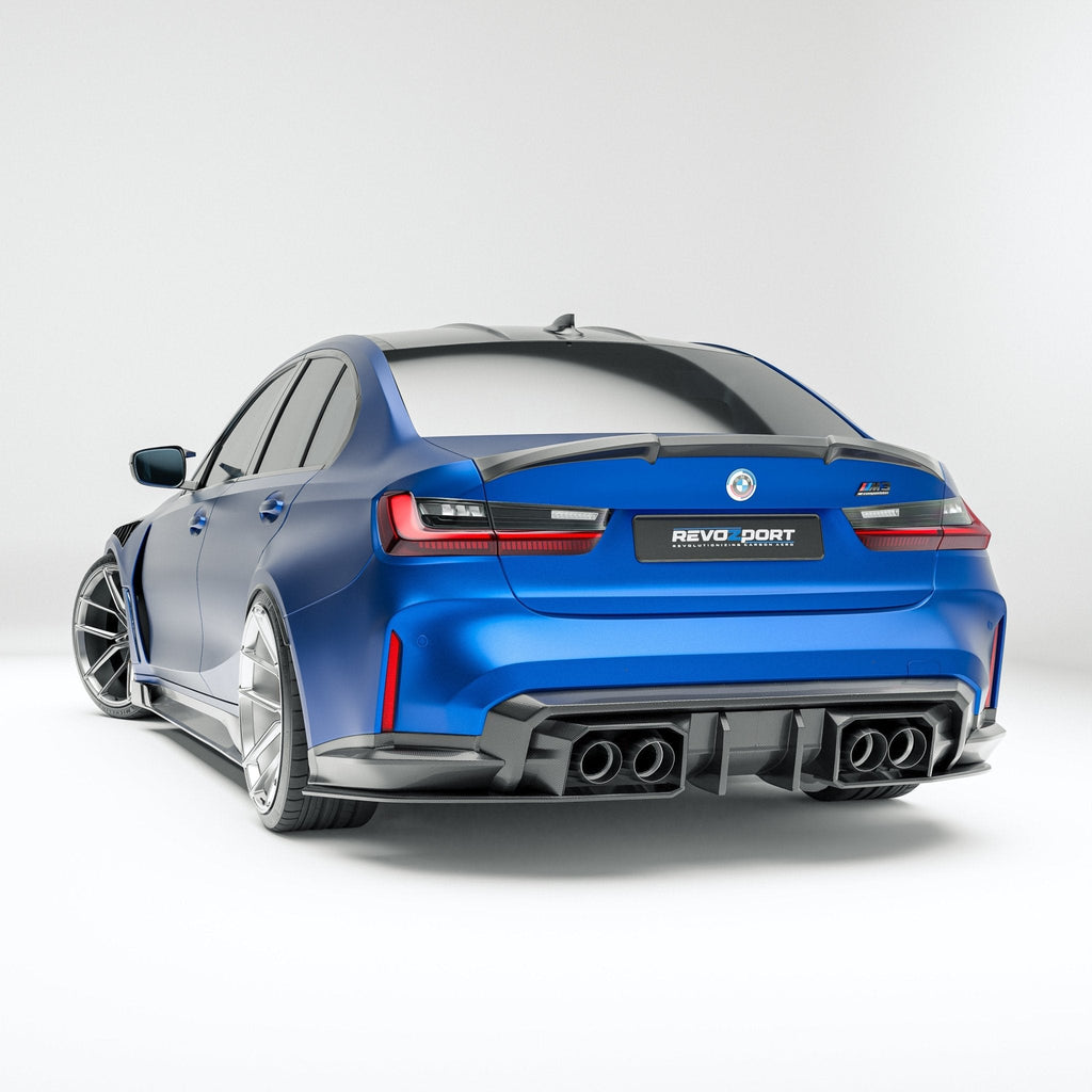 REVOZPORT - BMW M3 G80 DRY CARBON FIBER REAR DIFFUSER