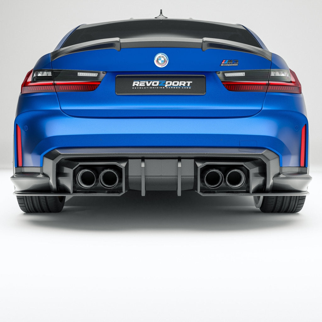 REVOZPORT - BMW M3 G80 DRY CARBON FIBER REAR DIFFUSER