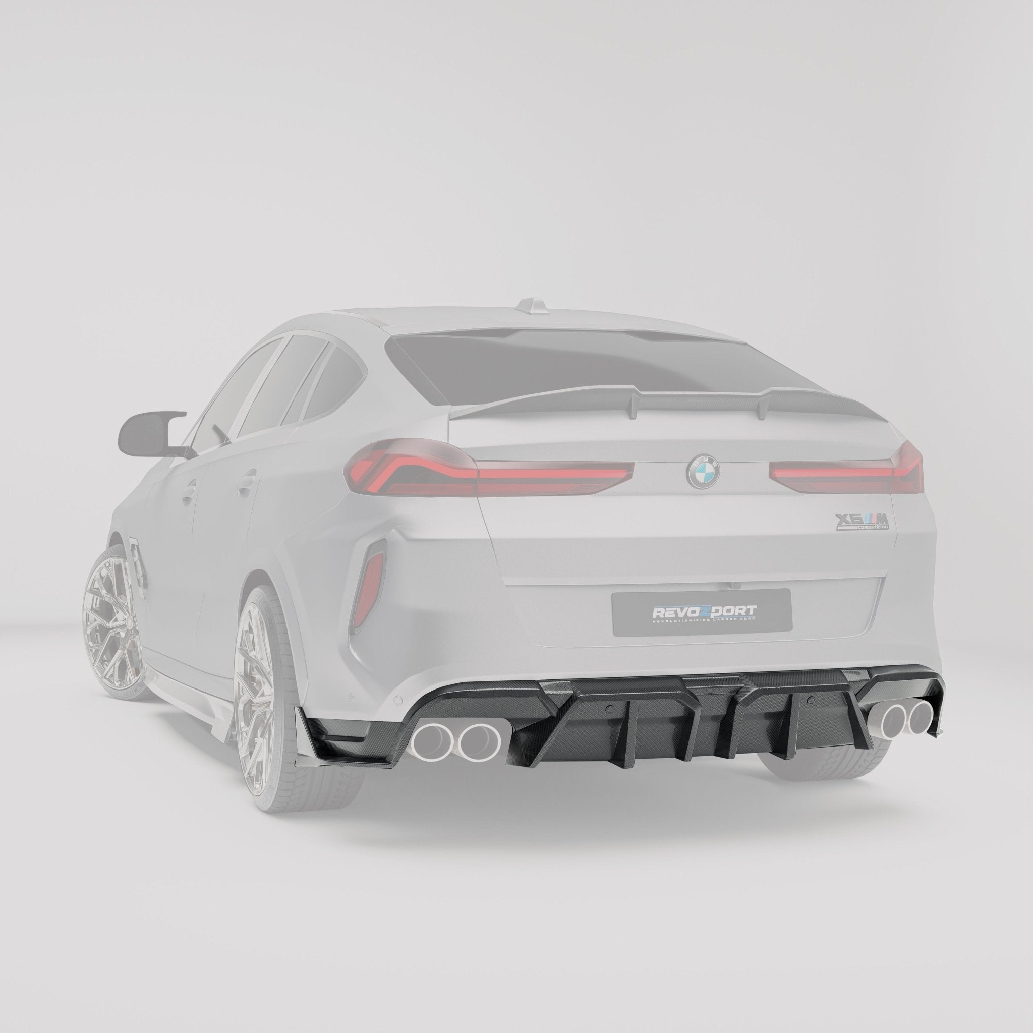 REVOZPORT - BMW X6M F96 LCI CARBON FIBER REAR DIFFUSER