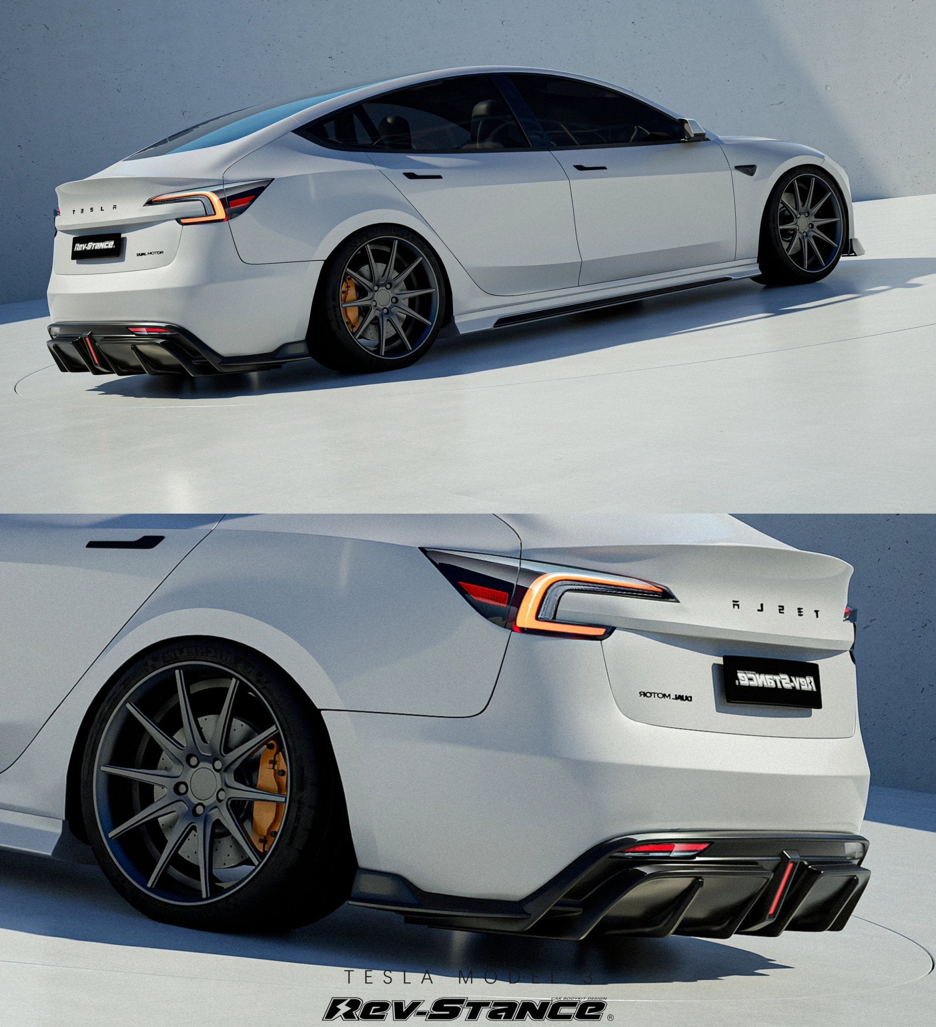 REVSTANCE - TESLA MODEL 3 FACELIFT 2024+ ABS PLASTIC GLOSS BLACK BODY KIT