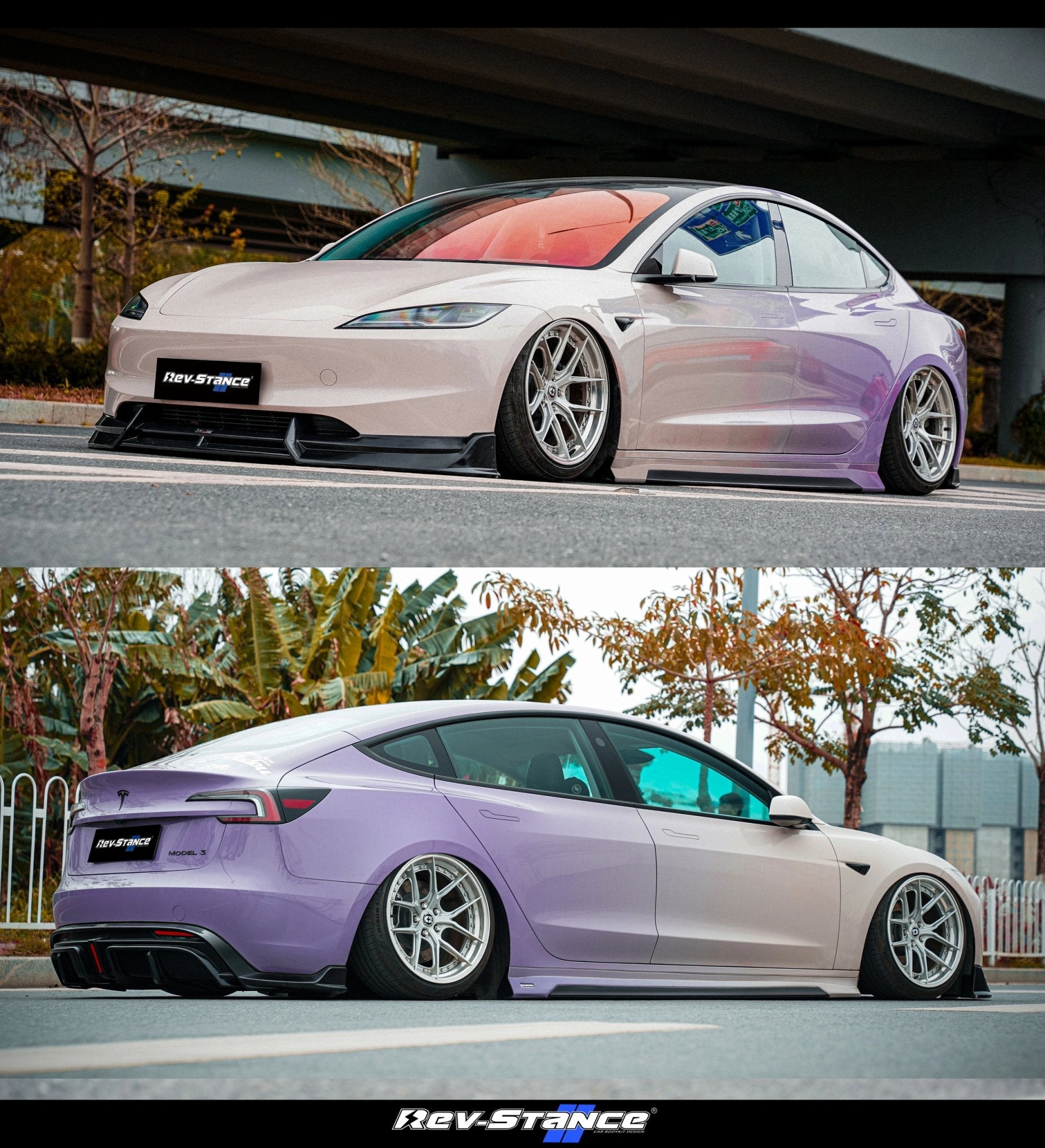 REVSTANCE - TESLA MODEL 3 FACELIFT 2024+ ABS PLASTIC GLOSS BLACK BODY KIT