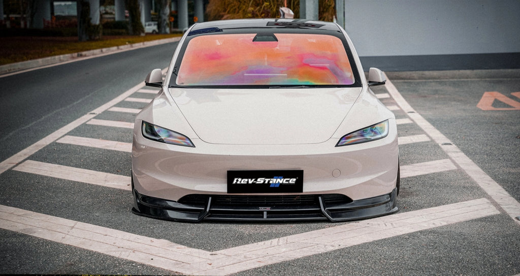 REVSTANCE - TESLA MODEL 3 FACELIFT HIGHLAND 2024+ ABS PLASTIC GLOSS BLACK FRONT LIP