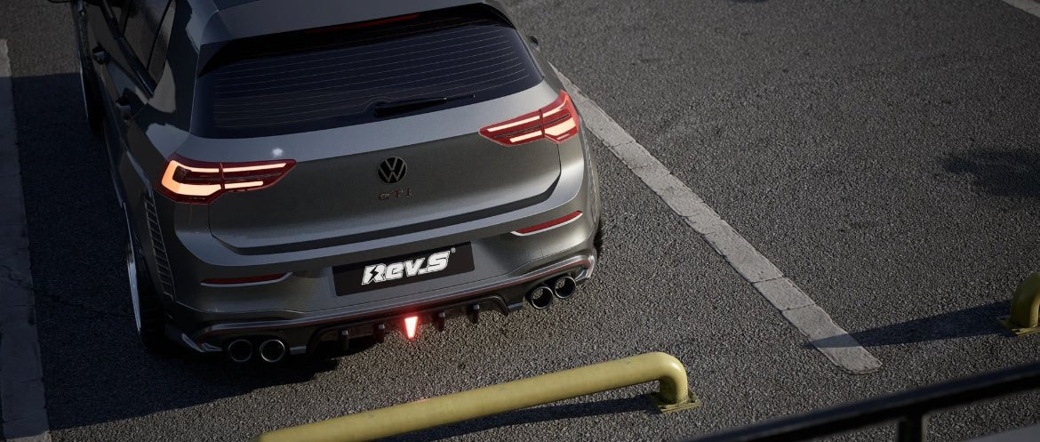 REVSTANCE - VOLKSWAGEN GOLF GTI MK8 ABS PLASTIC LED REAR DIFFUSER