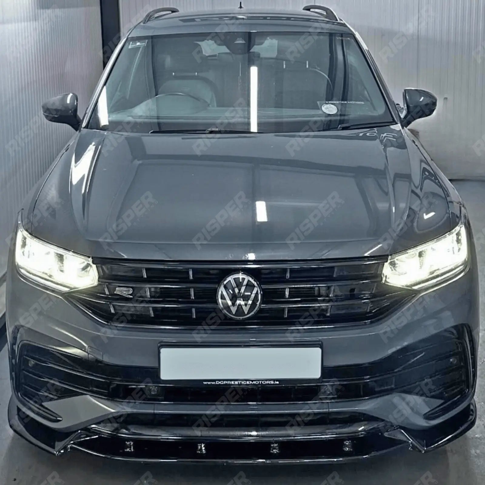 Risper Front Splitter Gloss Black For Volkswagen Tiguan MK2 R / R-Line 2020+
