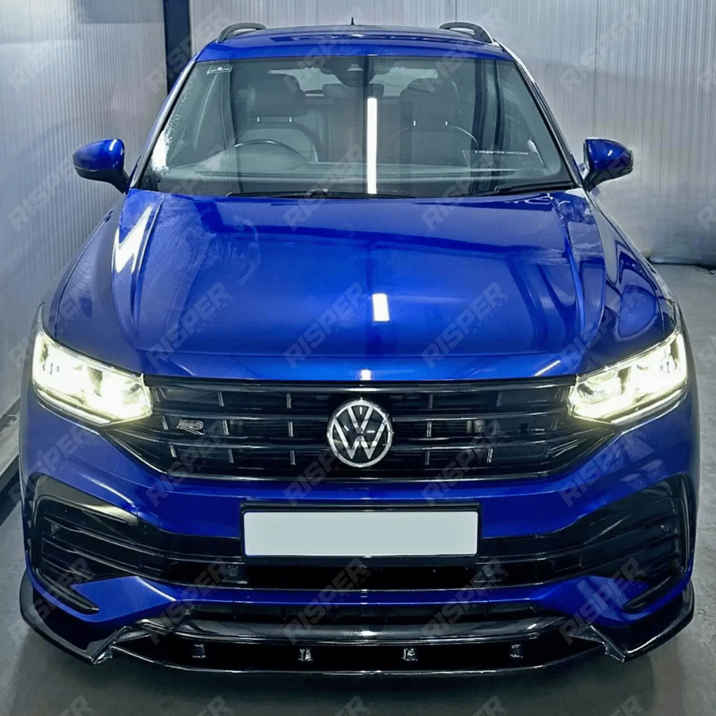 Risper Front Splitter Gloss Black For Volkswagen Tiguan MK2 R / R-Line 2020+