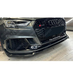 Risper Front Splitter In Gloss Black For Audi RS3 (8V) Facelift 2017-2020