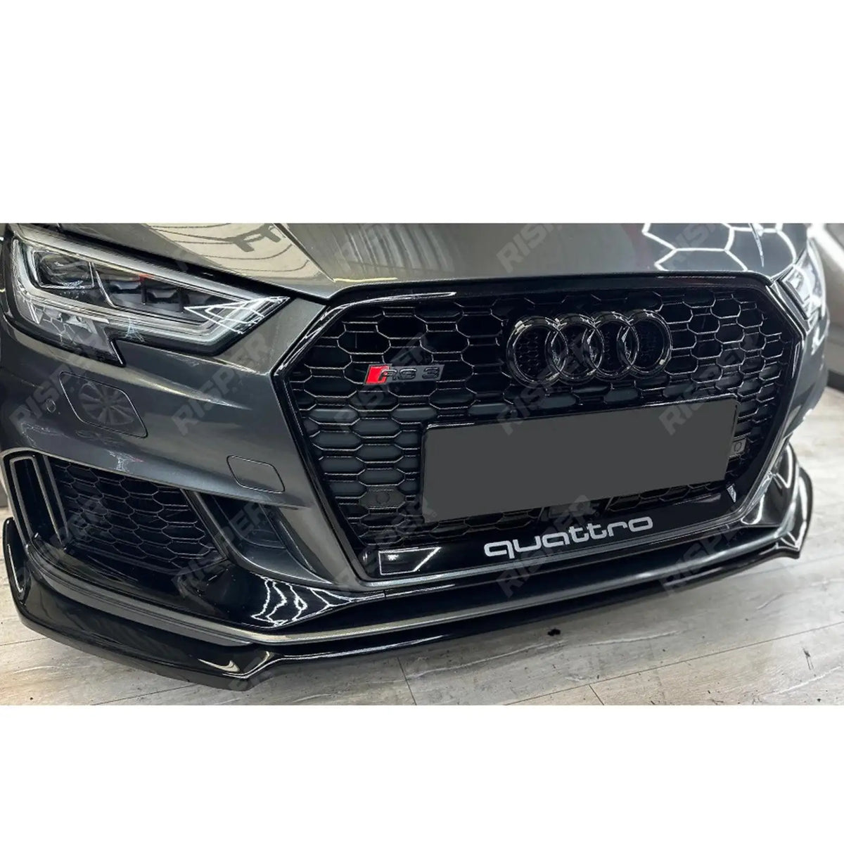 Risper Front Splitter In Gloss Black For Audi RS3 (8V) Facelift 2017-2020