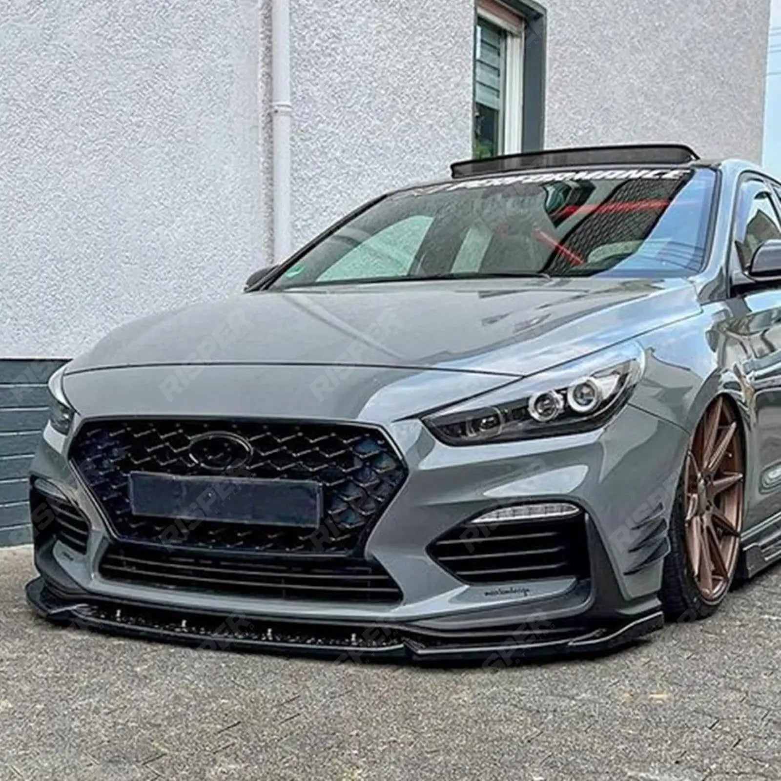RISPER Front Splitter In Gloss Black For Hyundai i30 N MK3 Hatchback/Fastback 2017-2020