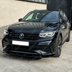 Risper Front Splitter In Gloss Black For Volkswagen Tiguan MK2 R / R-Line 2020+