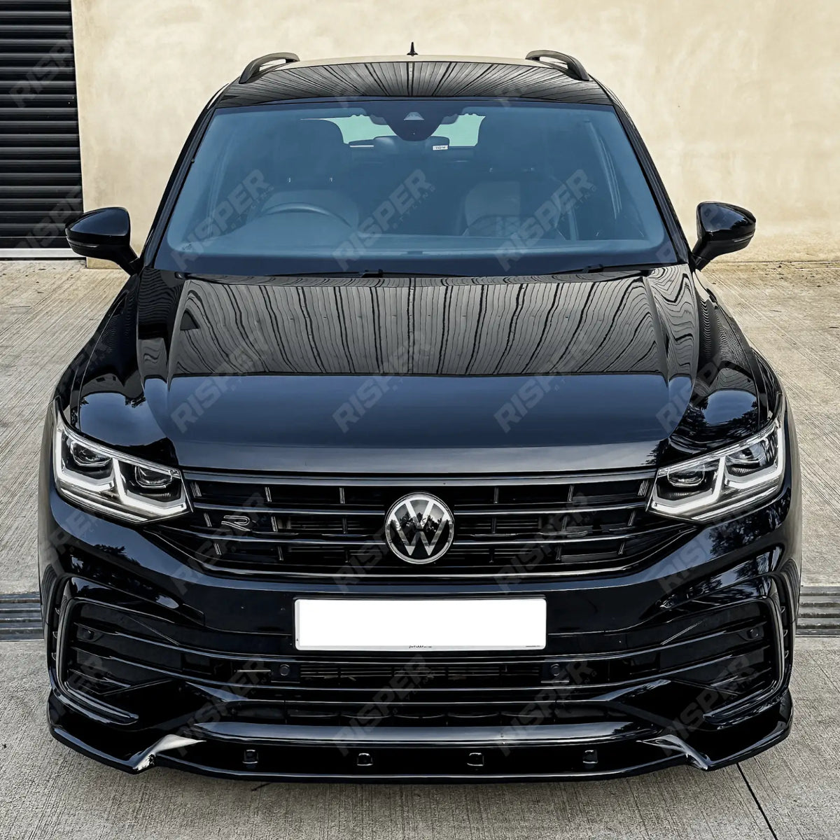 Risper Front Splitter In Gloss Black For Volkswagen Tiguan MK2 R / R-Line 2020+