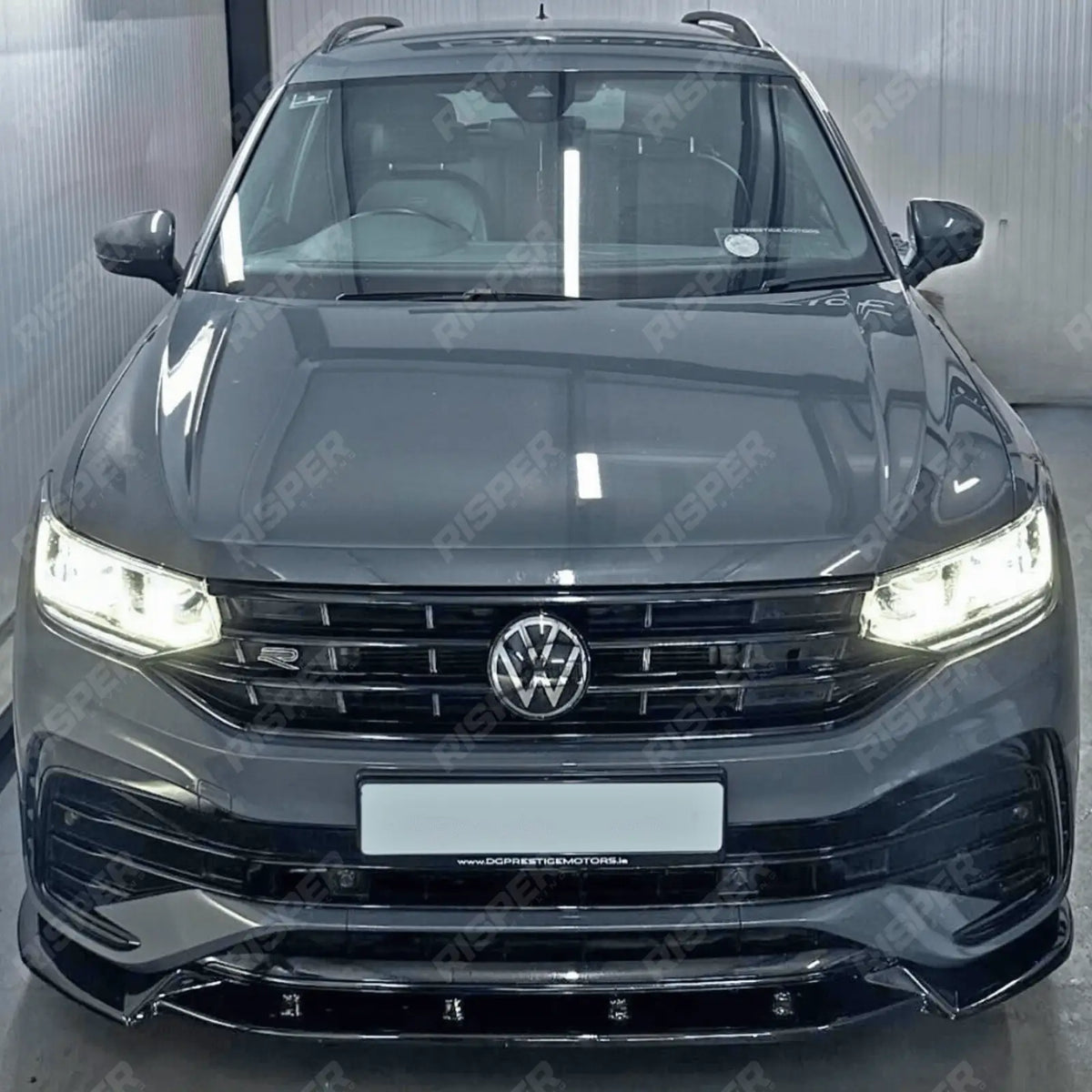 Risper Front Splitter In Gloss Black For Volkswagen Tiguan MK2 R / R-Line 2020+