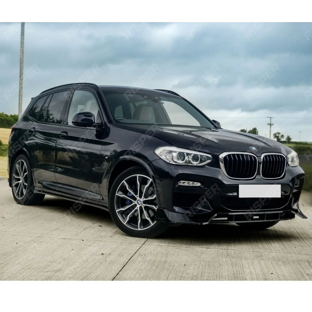 RISPER Front Splitter Lip Gloss Black For BMW X3 G01 M Sport 2018-2021