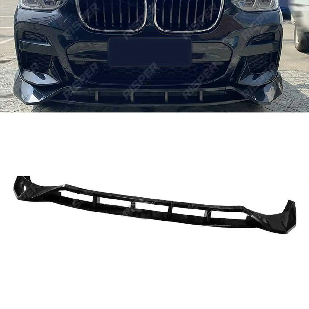 RISPER Front Splitter Lip Gloss Black For BMW X3 G01 M Sport 2018-2021