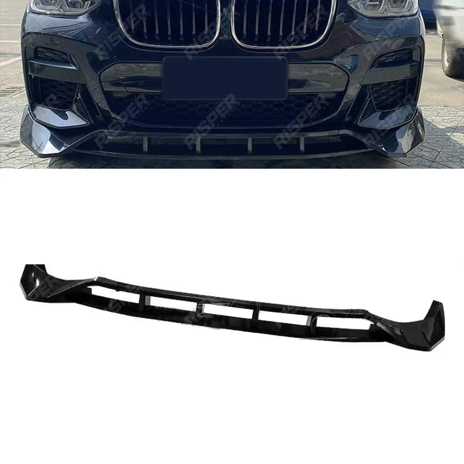 RISPER Front Splitter Lip Gloss Black For BMW X3 G01 M Sport 2018-2021