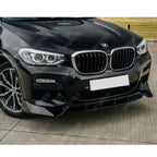 RISPER Front Splitter Lip Gloss Black For BMW X3 G01 M Sport 2018-2021