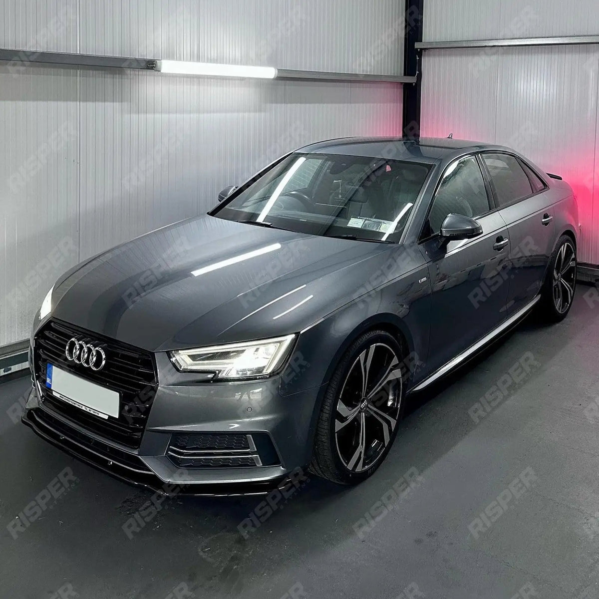 Risper Front Splitter Lip In Gloss Black For Audi A4 B9 S-Line/S4 2015-2019
