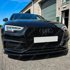 Risper Front Splitter Lip In Gloss Black For Audi A4 B9 S-Line/S4 2015-2019