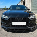Risper Front Splitter Lip In Gloss Black For Audi A4 B9 S-Line/S4 2015-2019