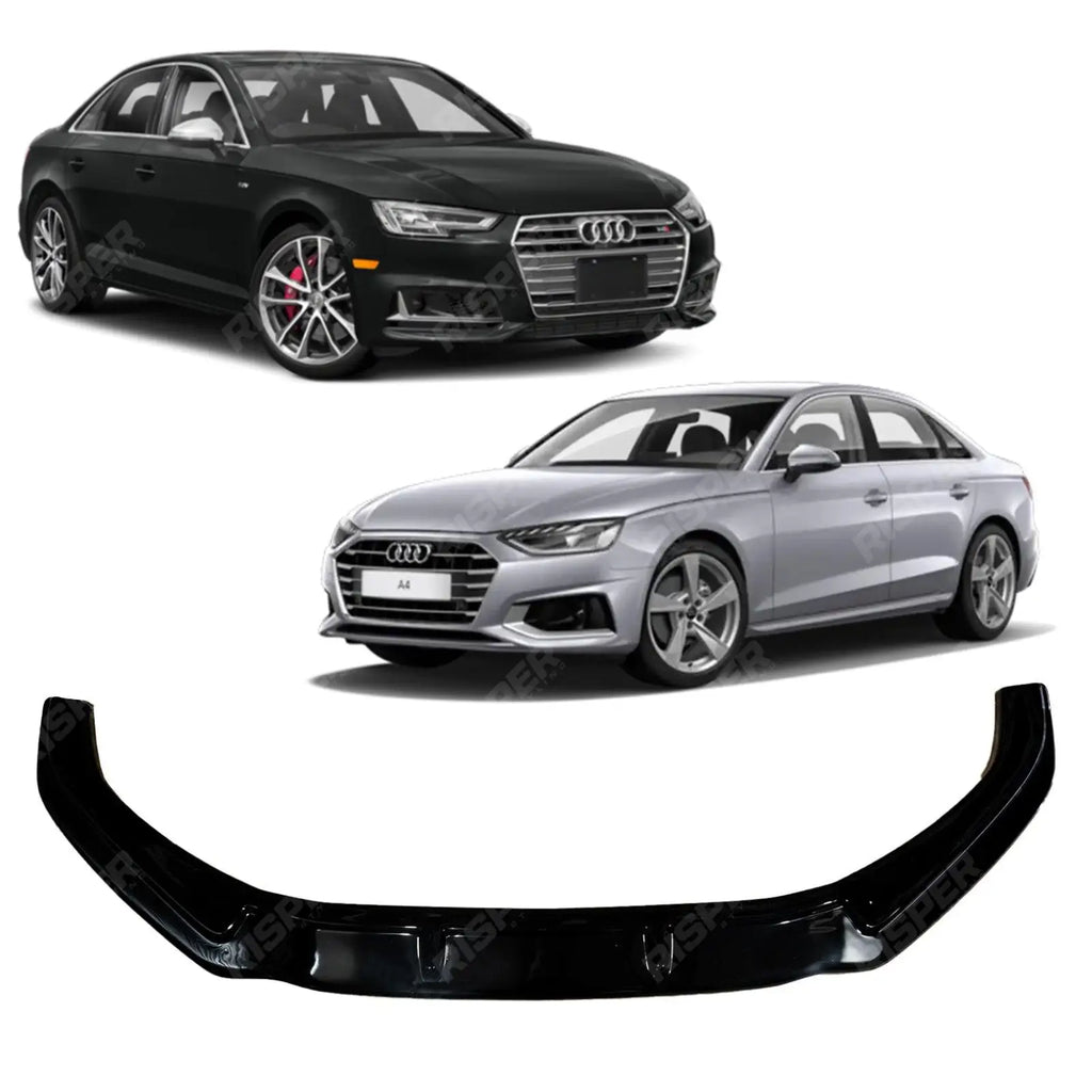 Risper Front Splitter Lip In Gloss Black For Audi A4 B9 S-Line/S4 2015-2019