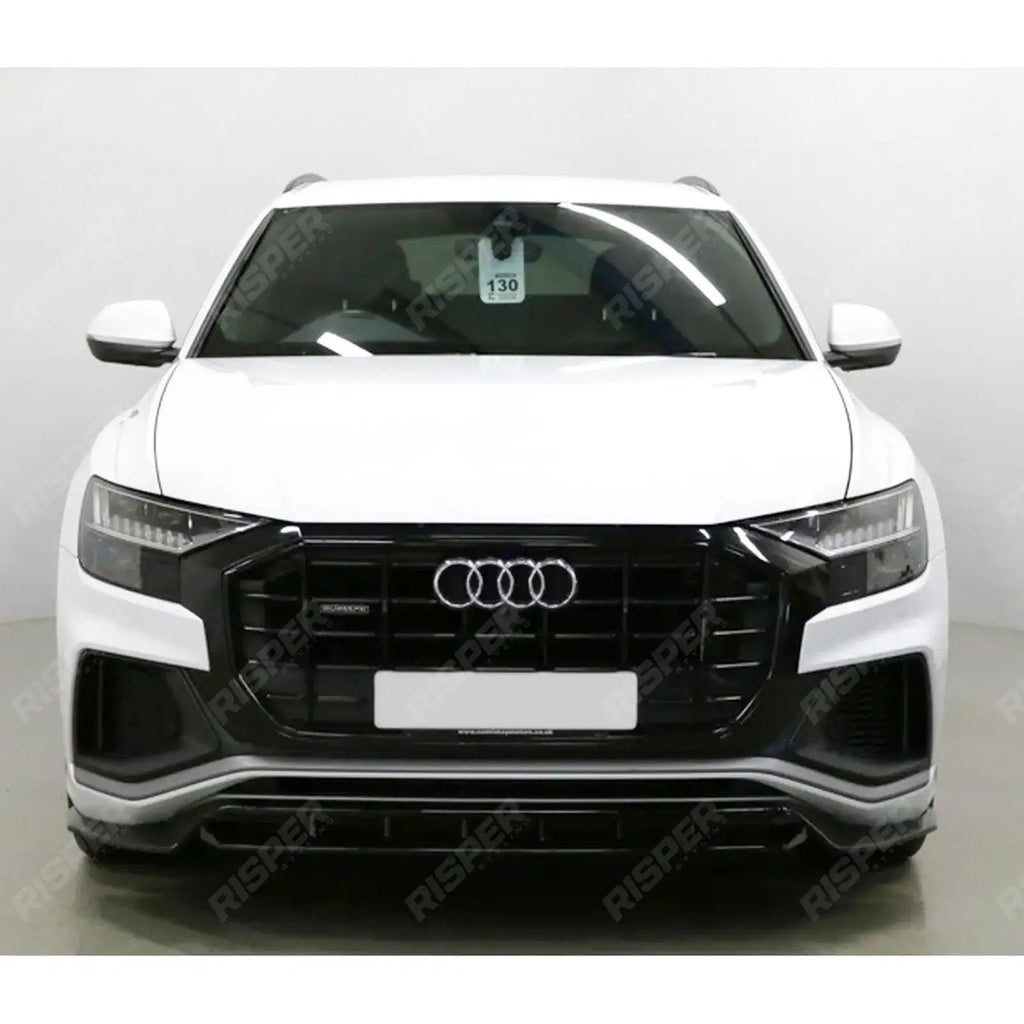 Risper Front Splitter Lip In Gloss Black For Audi Q8 S Line 2018-2023