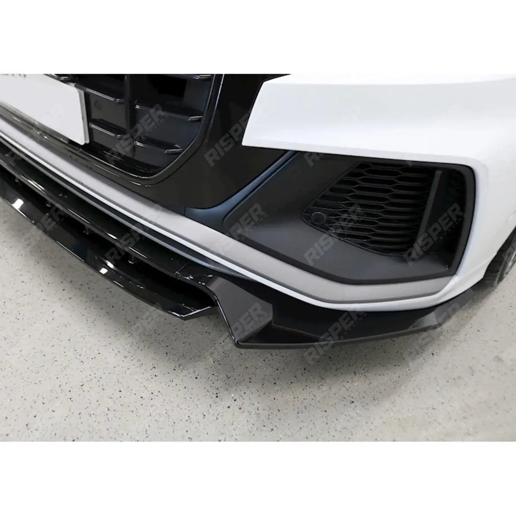 Risper Front Splitter Lip In Gloss Black For Audi Q8 S Line 2018-2023