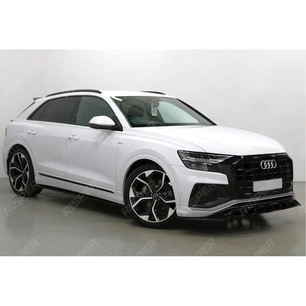 Risper Front Splitter Lip In Gloss Black For Audi Q8 S Line 2018-2023