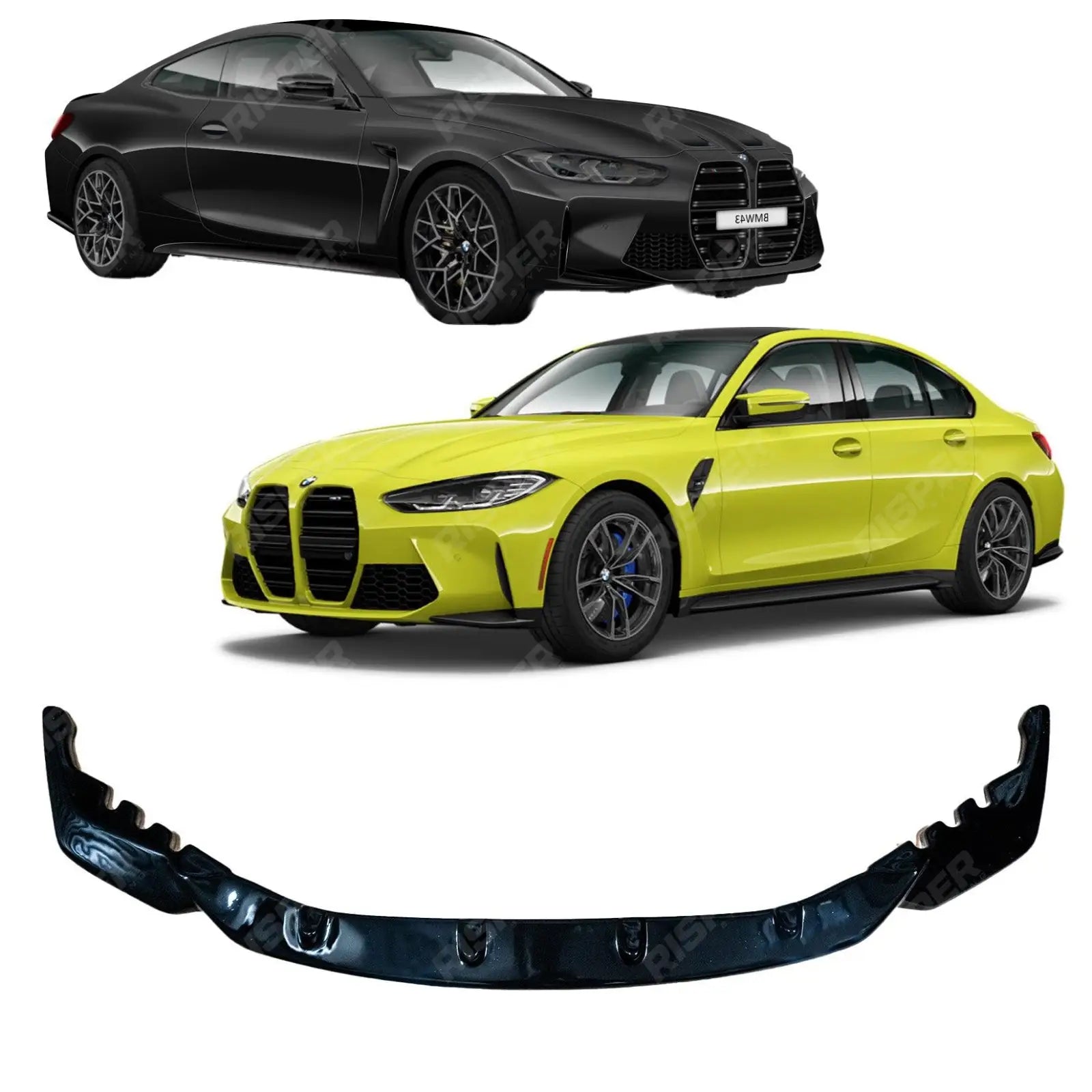 RISPER Front Splitter Lip in Gloss Black For BMW M4 G82 M3 G80 2021+