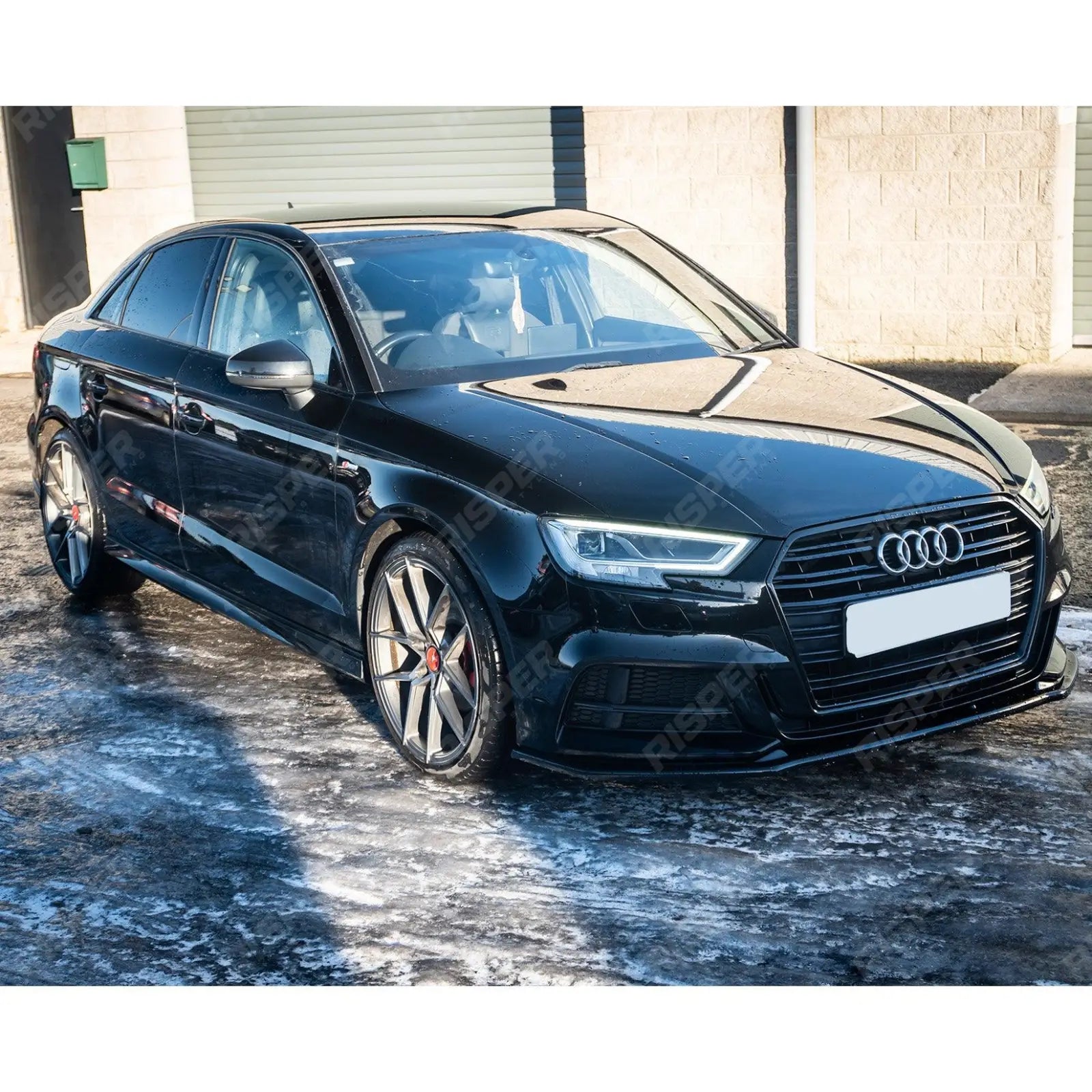 Risper Gloss Black Front Splitter Lip For Audi A3 S-Line/S3 8V Facelift 2016-2020