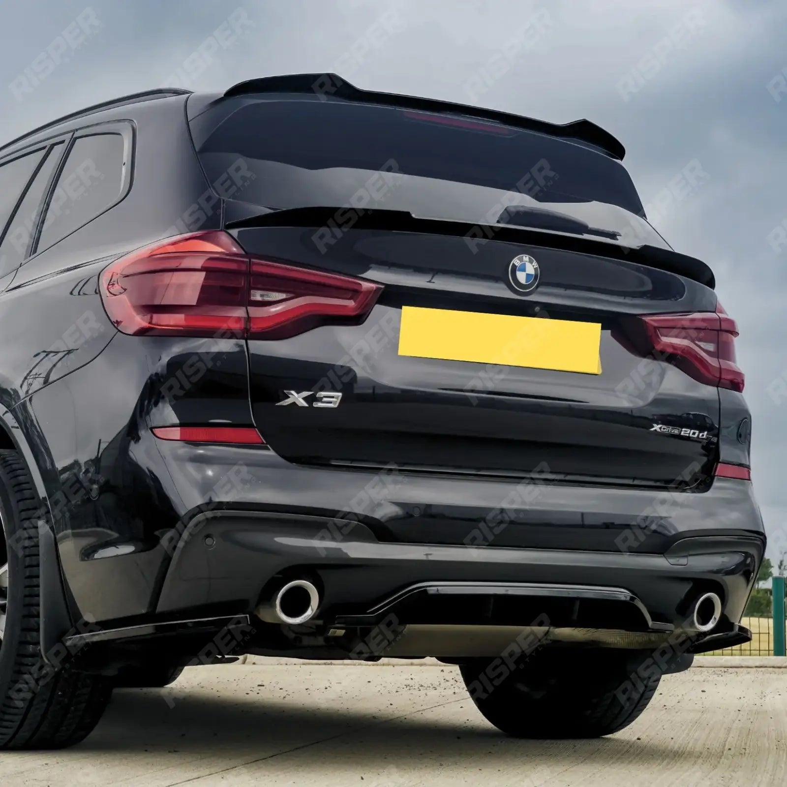 RISPER Rear Diffuser Lip Gloss Black For BMW X3 G01 M Sport 2018-2021