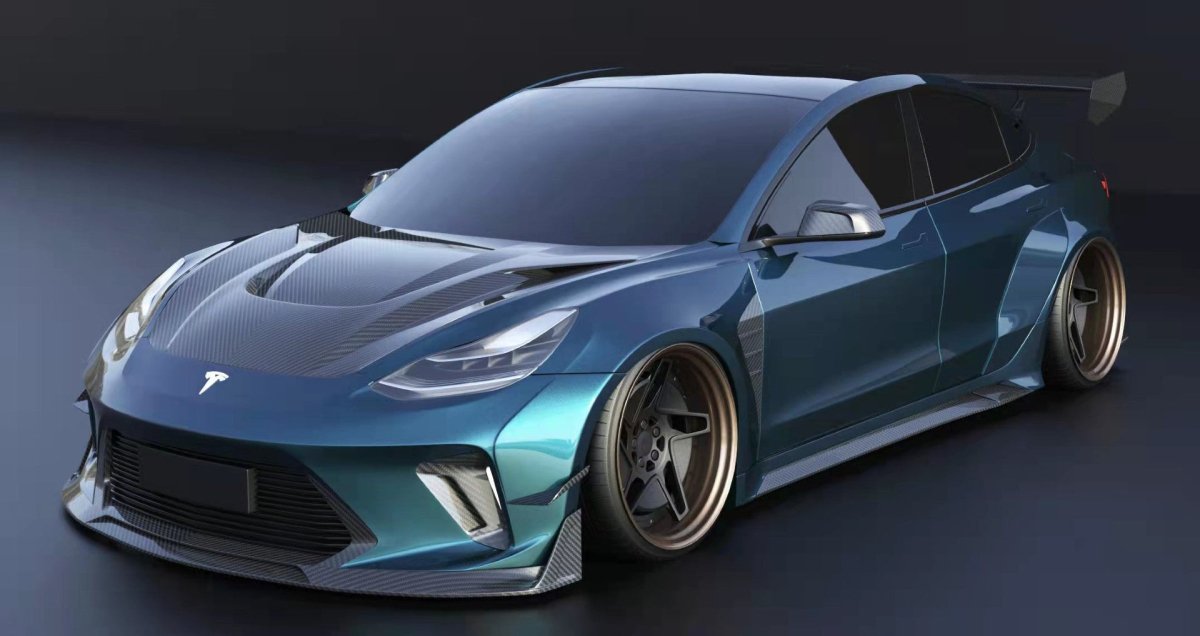 ROBOT - TESLA MODEL 3 HACKER WIDEBODY FRONT BUMPER AND FRONT LIP