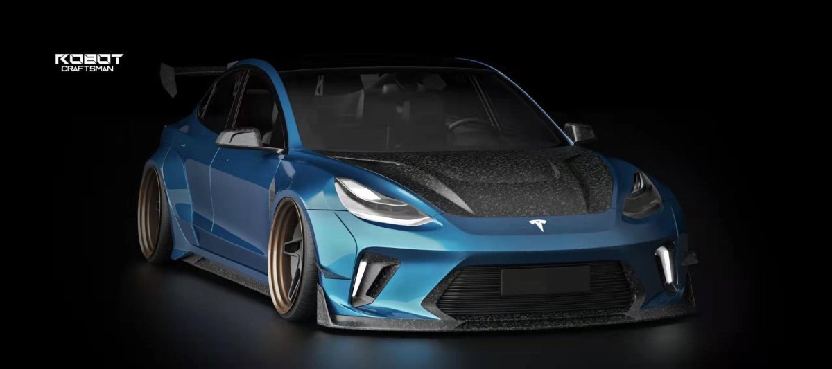 ROBOT - TESLA MODEL 3 HACKER WIDEBODY FRONT BUMPER AND FRONT LIP