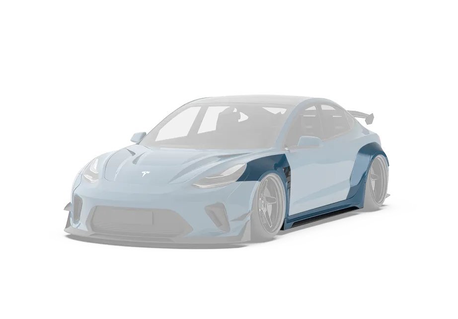 ROBOT - TESLA MODEL 3 HACKER WIDEBODY WHEEL ARCHES AND SIDE SKIRTS
