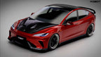 ROBOT - TESLA MODEL 3 HIGHLAND 2024+ FRP / CARBON FIBRE FRONT HOOD BONNET "HACKER" STYLE