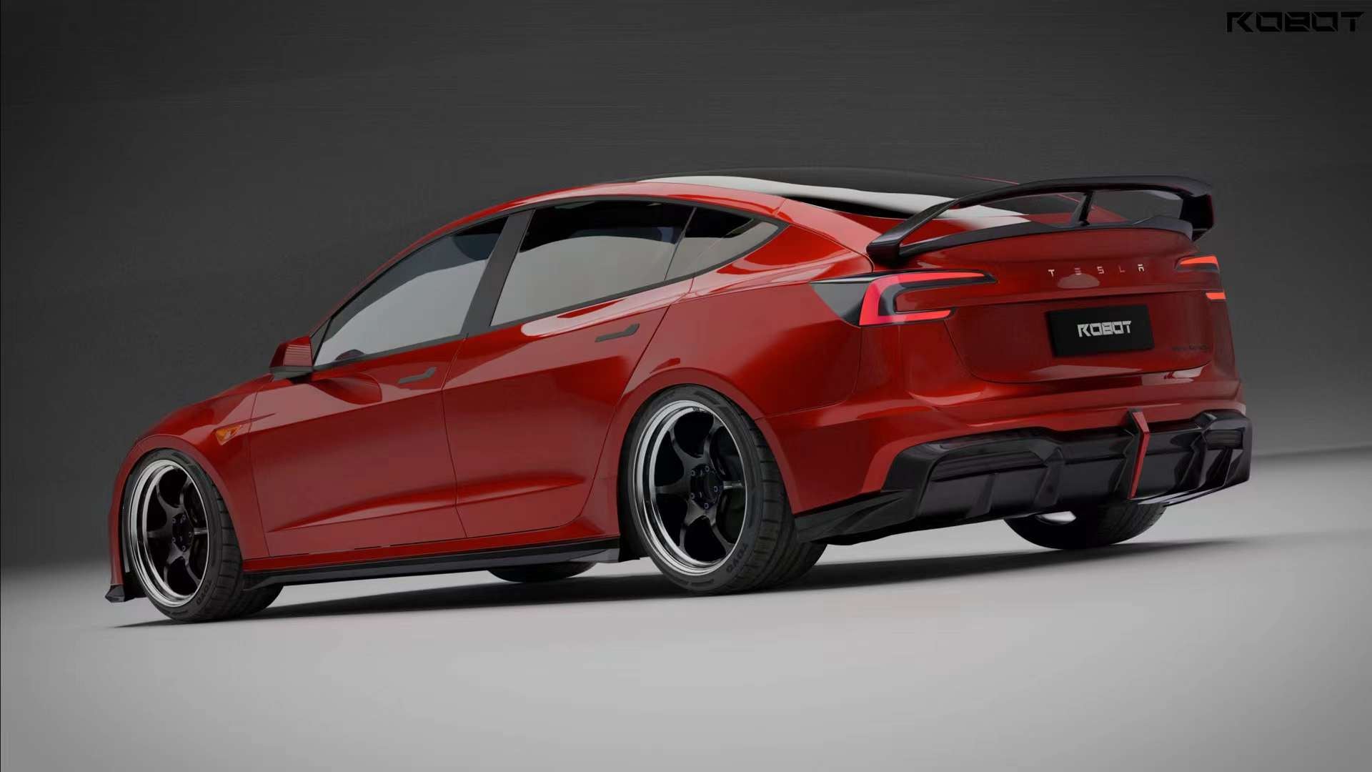 ROBOT - TESLA MODEL 3 HIGHLAND 2024+ FRP / CARBON FIBRE SPOILER "HACKER" STYLE