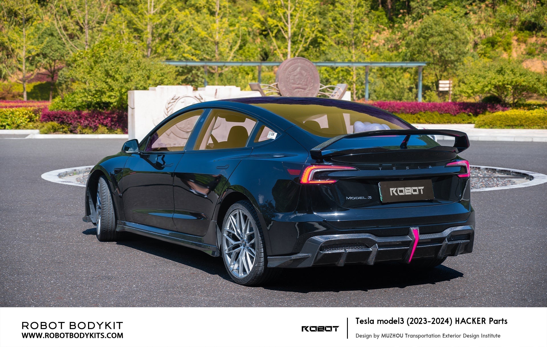 ROBOT - TESLA MODEL 3 HIGHLAND 2024+ FRP / CARBON FIBRE SPOILER "HACKER" STYLE