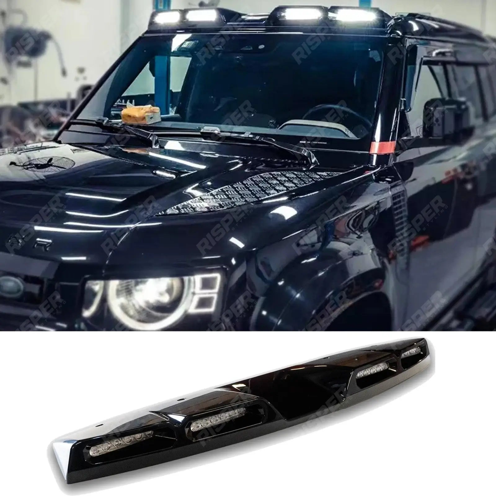 Roof Light Pod V2 In Gloss Black For Land Rover Defender L663 90/110/130 2020+