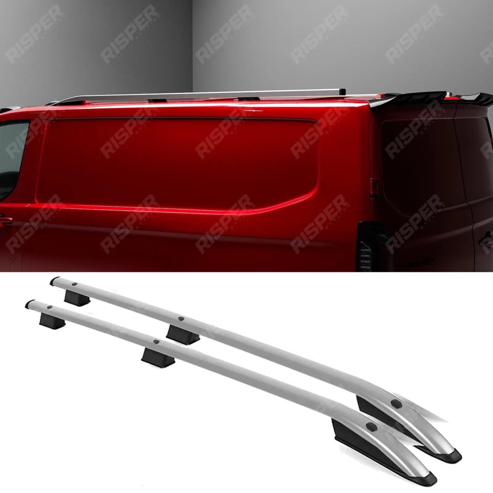 Roof Rails In Silver For Ford Transit Custom 2024+ - LWB Sport Style