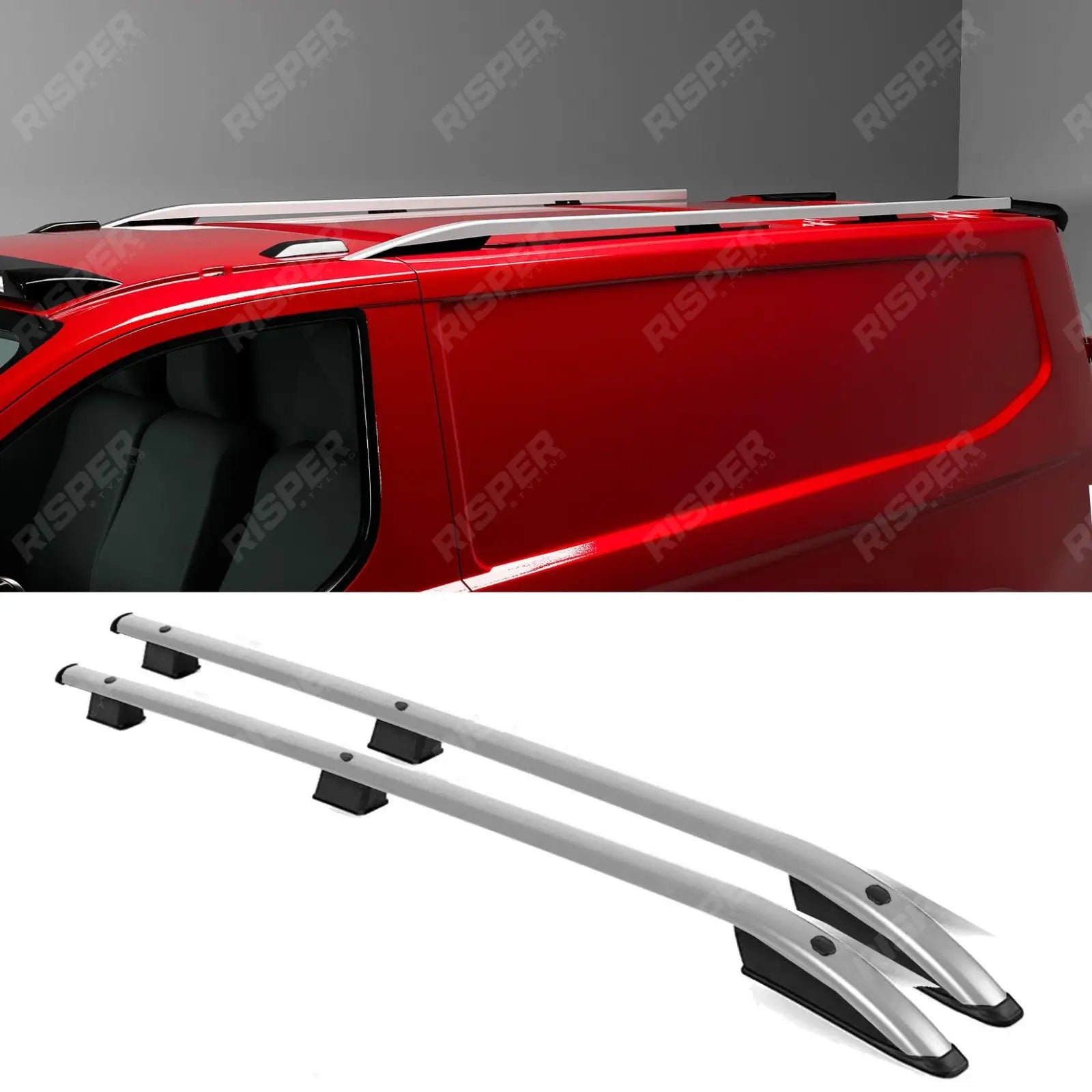 Roof Rails In Silver For Ford Transit Custom 2024+ - SWB Sport Style
