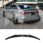 RS3 Style Rear Spoiler Gloss Black For Audi A3 8V Saloon 2014-2020