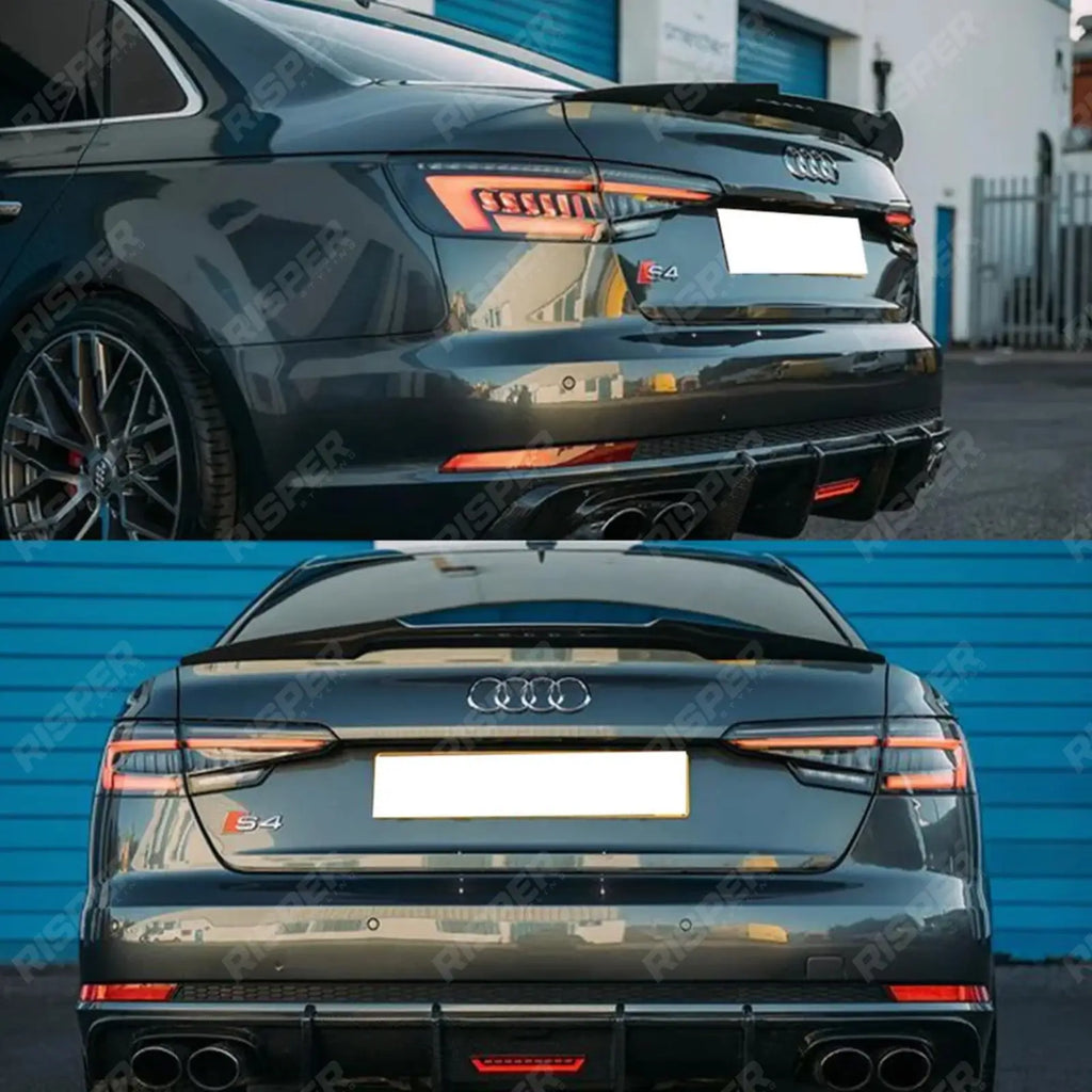 RS4 Style Rear Spoiler In Gloss Black For Audi A4 B9 2016-2019
