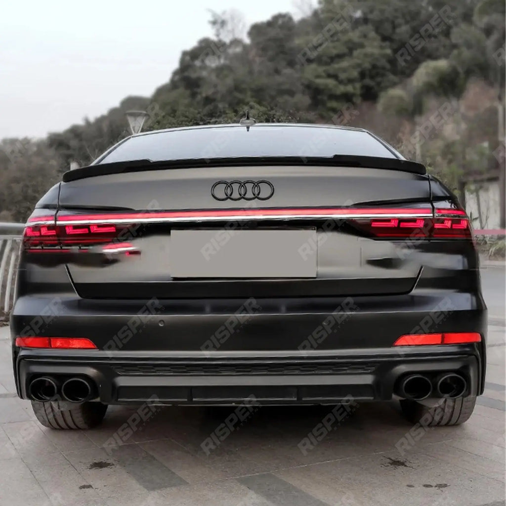 RS6 Style Rear Boot Spoiler In Gloss Black For Audi A6 C8 2019+
