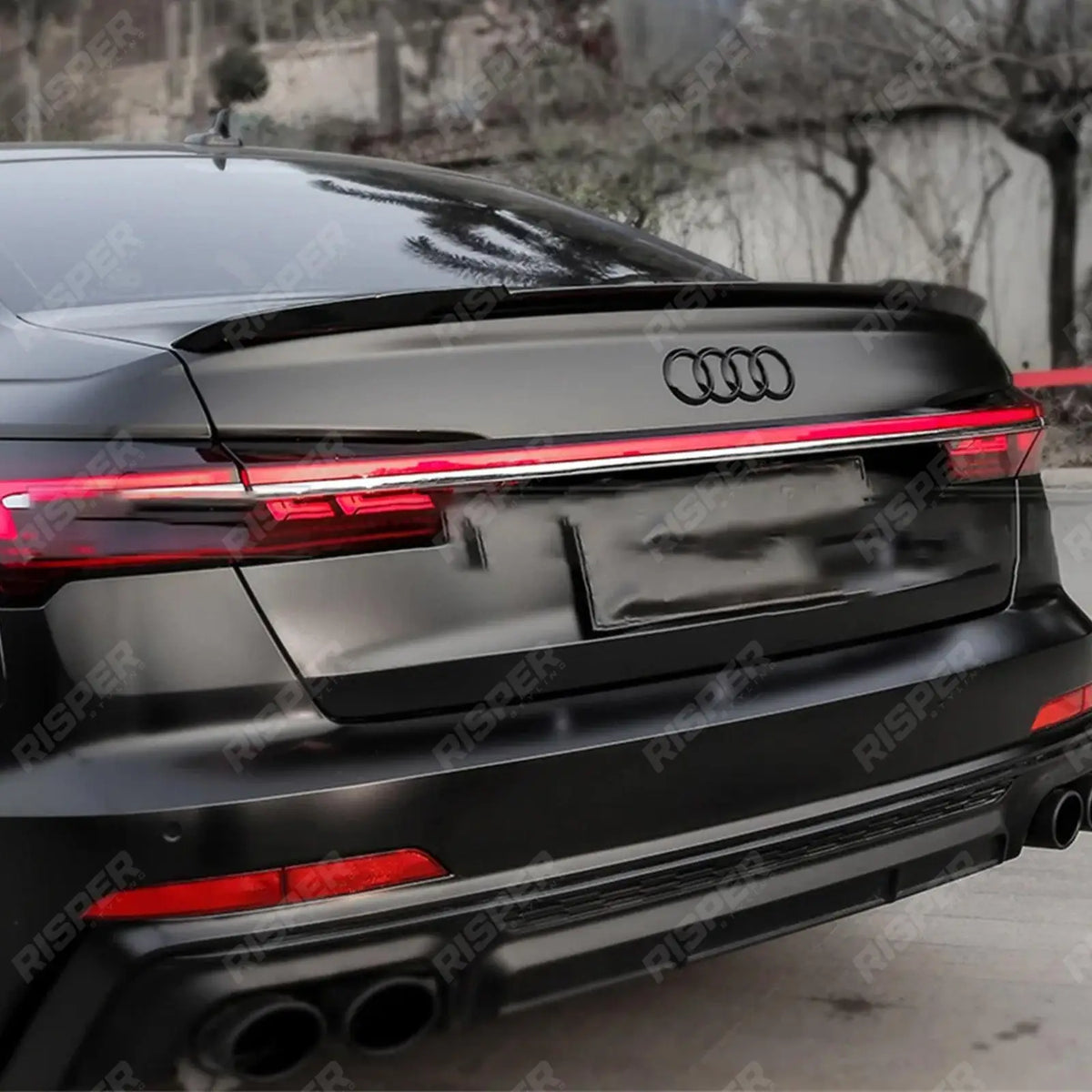 RS6 Style Rear Boot Spoiler In Gloss Black For Audi A6 C8 2019+