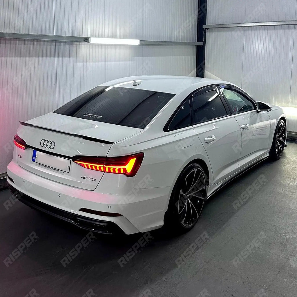 RS6 Style Rear Boot Spoiler In Gloss Black For Audi A6 C8 2019+