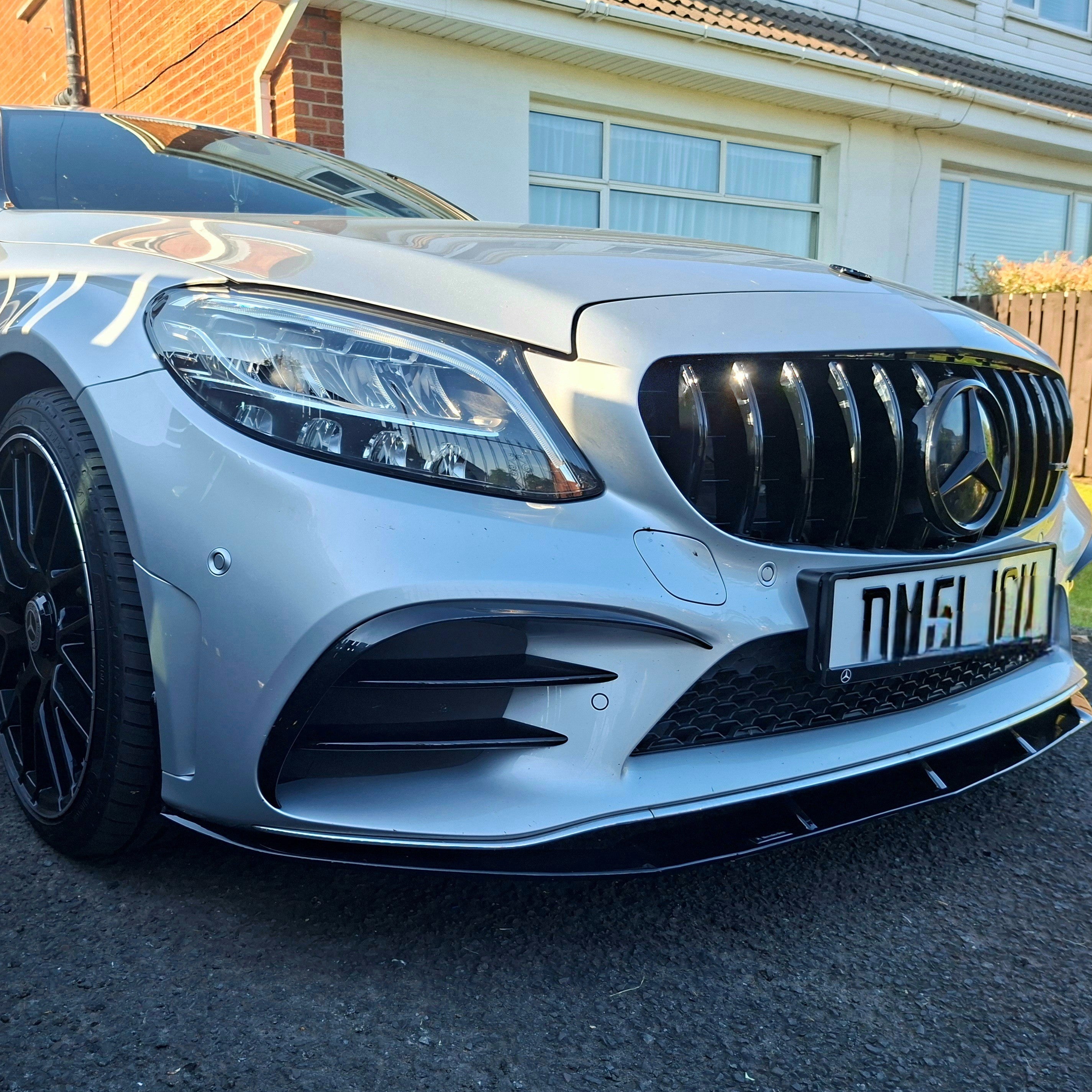 Edition 1 Style Gloss Black Front Splitter for Mercedes Benz W205 C Class 15-18