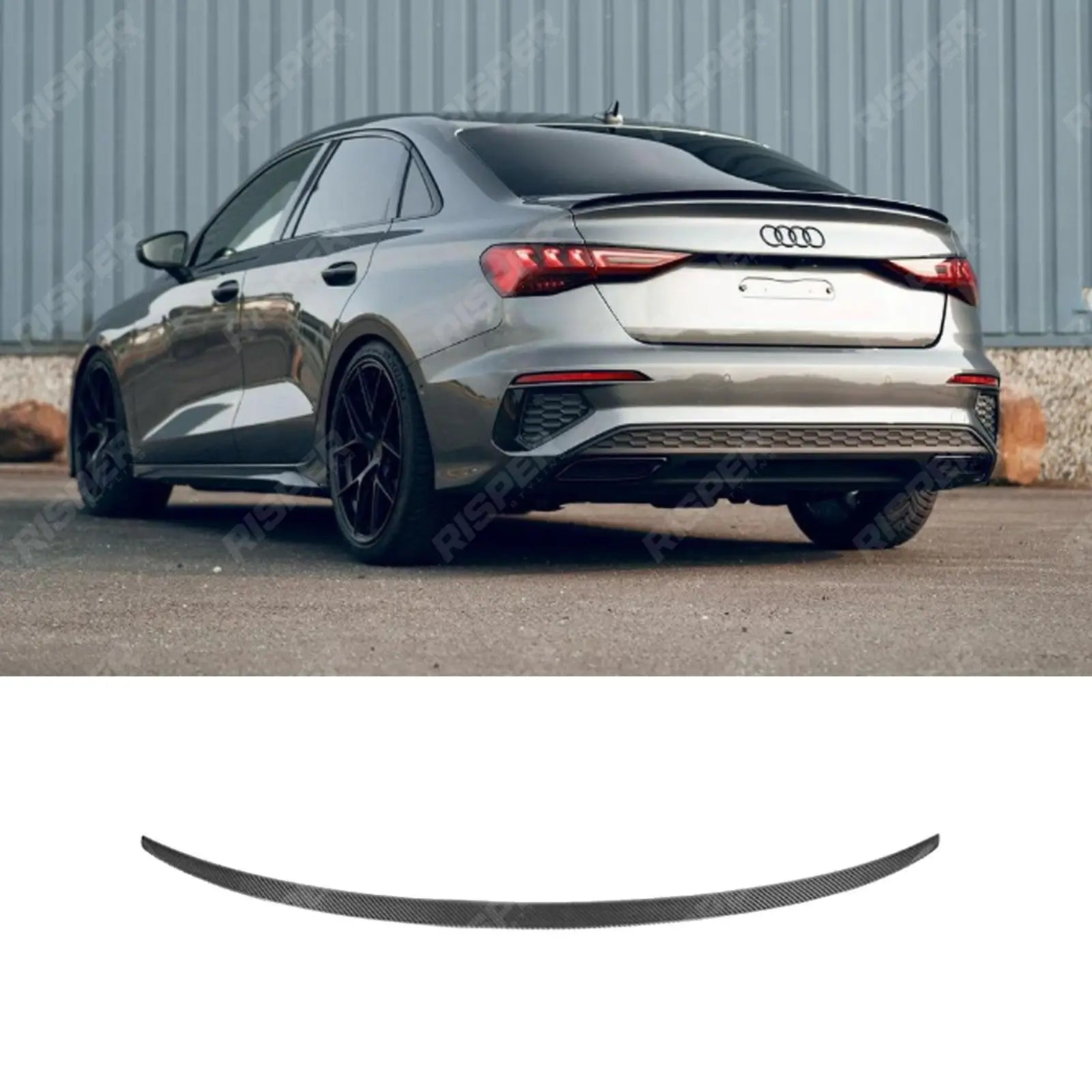 S3 Style Gloss Black Rear Spoiler Lip For Audi A3 8Y Saloon 2021+