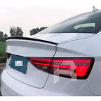 S3 Style Rear Spoiler Lip Gloss Black For Audi A3 8V Saloon 2014-2020