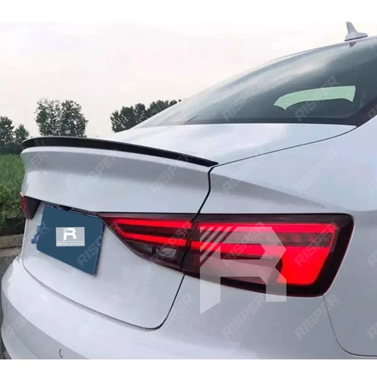 S3 Style Rear Spoiler Lip In Gloss Black For Audi A3 8V Saloon 2014-2020