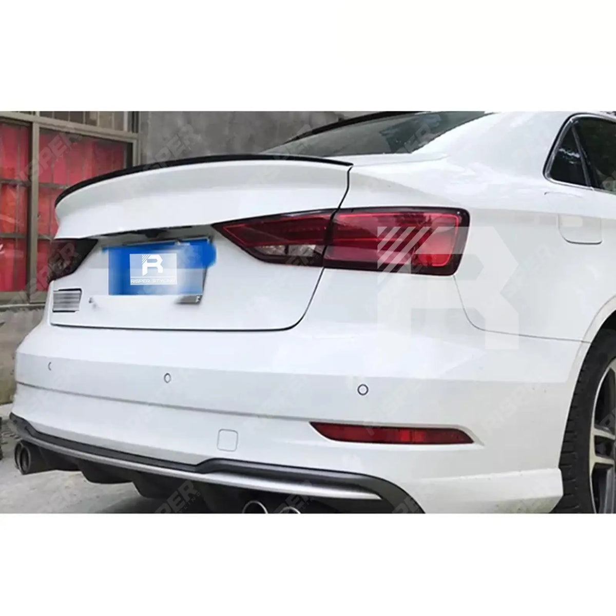 S3 Style Rear Spoiler Lip In Gloss Black For Audi A3 8Y Saloon 2021+