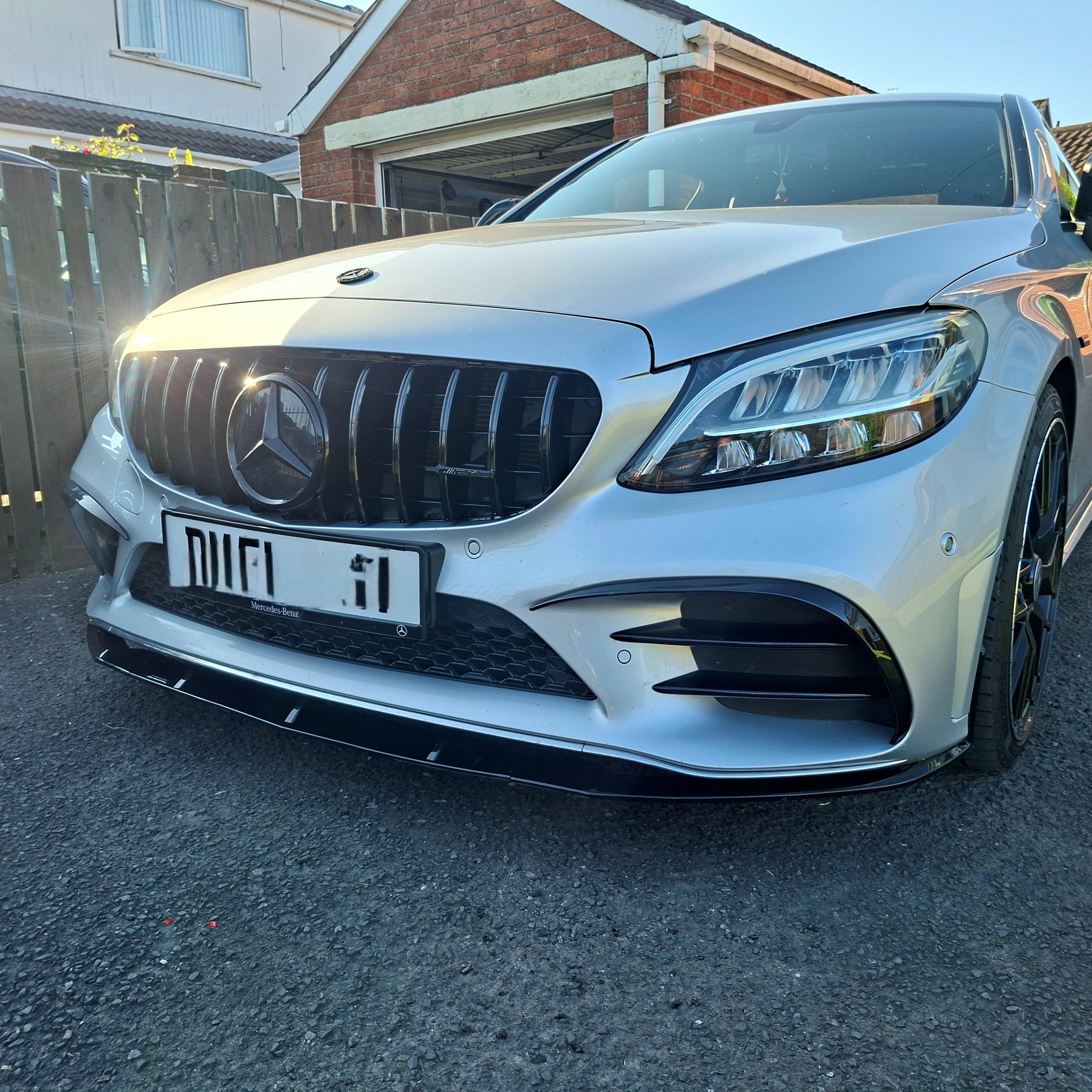 Edition 1 Style Gloss Black Front Splitter for Mercedes Benz W205 C Class 15-18