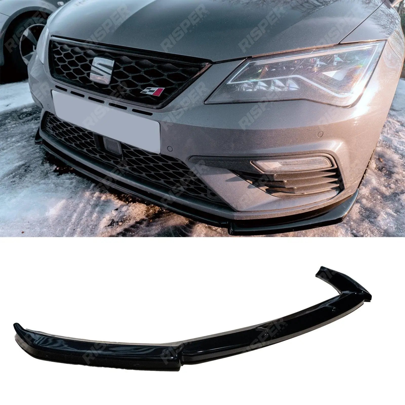 Seat Leon Fr Mk3 / Cupra Mk3 2017-2019 - Risper Front Splitter In Gloss Black